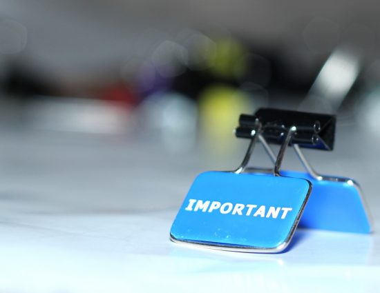 מחזיק דפים כחול שכתוב עליו "חשוב"