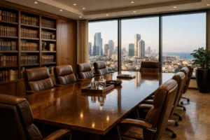 חדר ישיבות במשרד עורך דין