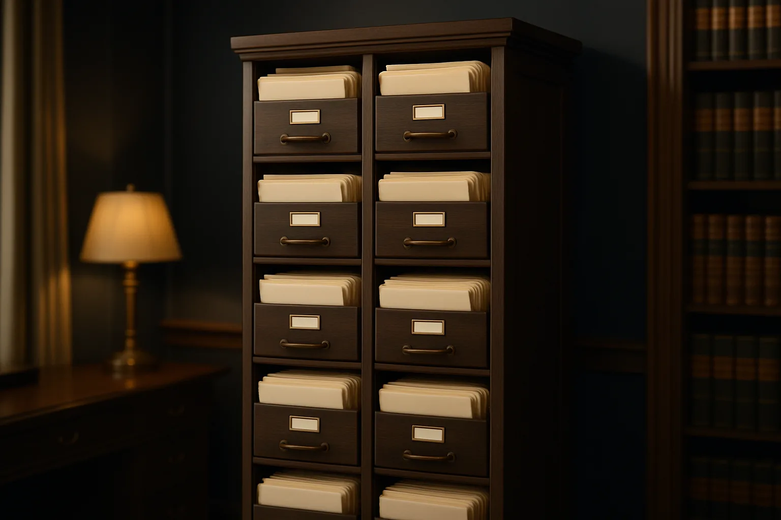 הסדר נושים: המדריך המלא 2026 4 מסמכים משפטיים בארון תיוק במשרד עורכת דין