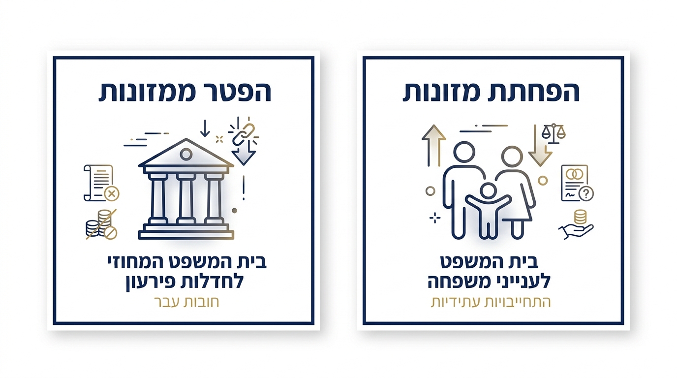 כל מה שחשוב לדעת על מזונות בחדלות פירעון 2 הפטר ממזונות והפחתת מזונות הם שני הליכים שונים
